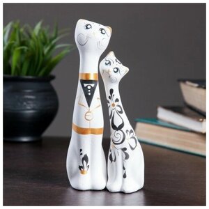 Хорошие сувениры Фигура "Love Коты" набор 2шт белые 5х8х18см