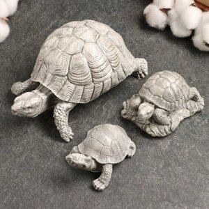 Хорошие сувениры Набор фигур "Три черепахи " 8х6х6см, серый камень
