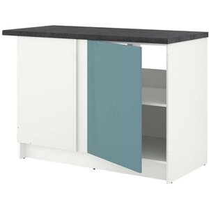 IKEA Напольный шкаф угловой, глянцевый, синяя бирюза кноксхульт / KNOXHULT. икеа