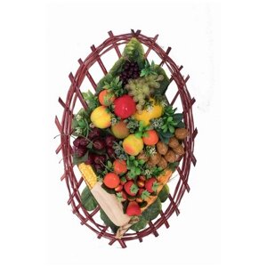 Искусственный фруктовый букет настенный / Искусственные растения для декора / декор для дома