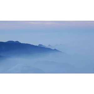 Картина на холсте 110x60 LinxOne "Пейзаж туман горы небо" интерьерная для дома / на стену / на кухню / с подрамником