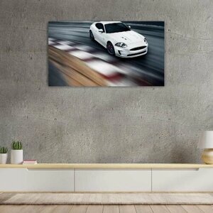 Картина на холсте 60x110 Альянс Лес "Xkr ягуар авто jaguar тачки" на подрамнике / интерьер/ декор