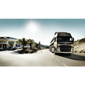 Картина на холсте 60x110 LinxOne "Volvo блик FM Truck тягач" интерьерная для дома / на стену / на кухню / с подрамником