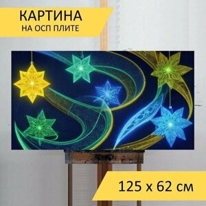 Картина на ОСП "Световой с подсветкой, " 125x62 см. для интерьера на стену