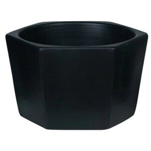 Кашпо керамическое Эджес 0,7л d12см h8,5см шестигранник черный