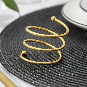 Кольцо для салфеток «Спираль», 4,54 см, цвет золотой (комплект из 18 шт)