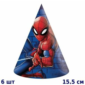 Колпаки "Человек-Паук", 11*15,5 см, 6шт в упаковке