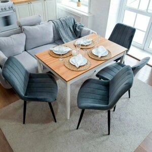 Комплект кухонных стульев Comiron SC-006N №9 / 4 ШТ Стул кухонный серый вельвет