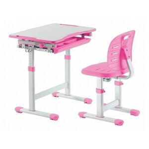 Комплект парта + стул FUNDESK стол + стул Piccolino III 66.4x47.4 см pink