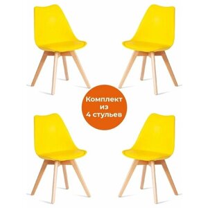 Комплект стульев для кухни TetChair TULIP (mod. 73-1), 4 шт, желтый
