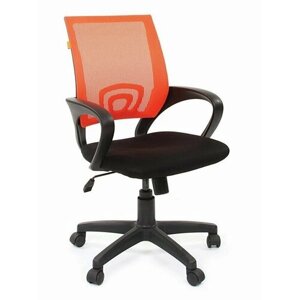 Компьютерное кресло Chairman 696 для оператора, обивка: сетка/текстиль, цвет: черный/оранжевый