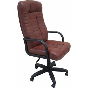 Компьютерное кресло Евростиль Атлант офисное, обивка: натуральная кожа, цвет: коричневый