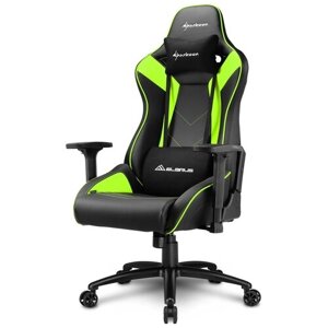 Компьютерное кресло Sharkoon ELBRUS 3 игровое, обивка: искусственная кожа, цвет: green