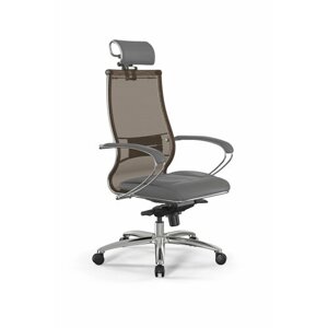 Компьютерное офисное кресло метта Samurai L2-6K - TS+Infinity /Kc00/Wm06/K2cL/H2cL-3D (M06. B31. G04. W03) (Св. коричневый-Серый)