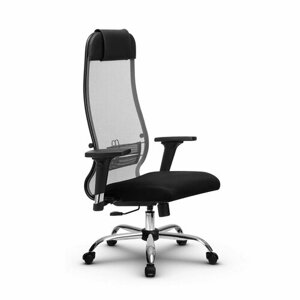 Компьютерное офисное кресло метта В 1b11/2D, Основание 17833, Светло-серое/Черное