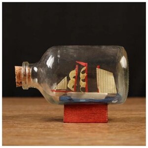 Корабль сувенирный "Александра", в бутылке, горизонт. 7,5*4*5см