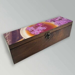Коробка для чайных пакетиков из дерева чайница УФ с крышкой азия чай - 23