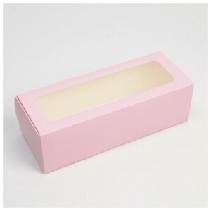 Коробка для кондитерских изделий с окном «Розовая», 26 х 10 х 8 см (5 шт)