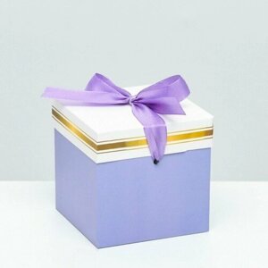 Коробка Самосборная фиолетовая 10х10х10 см (комплект из 24 шт)