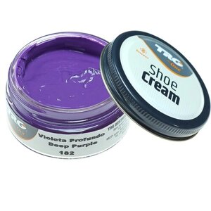 Крем для обуви TRG Shoe Cream (182 - Глубокий фиолетовый) для гладкой кожи с пчелиным воском, 50мл, Испания