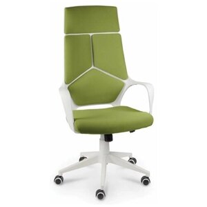 Кресло компьютерное NORDEN IQ белый пластик зеленая ткань