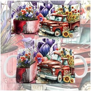 Кружка "Flowers Car / Машина с цветами" Forte Print 330мл