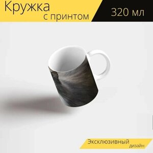 Кружка с рисунком, принтом "Кошка, кошачьи глаза, глаз" 320 мл.