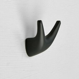 Крючок мебельный CAPPIO, двухрожковый, цвет черный (комплект из 5 шт)