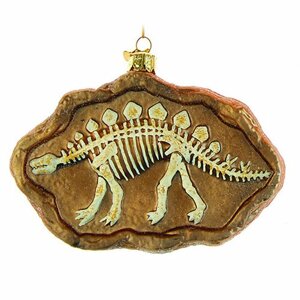 Kurts Adler Стеклянная елочная игрушка Мечты Палеонтолога - Стегозавр 12 см, подвеска NB1726