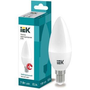 Лампочка свеча IEK 7 вт (комплект 2шт)