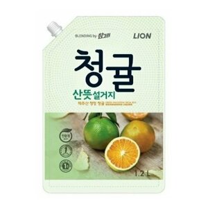 Lion Средство для мытья посуды, овощей и фруктов Unripe Green Tangerine by Chamgreen, 1,2 л