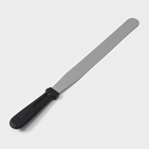 Лопатка-палетка с пластиковой ручкой, прямая, 38 см, рабочая часть 25 см, цвет чёрный