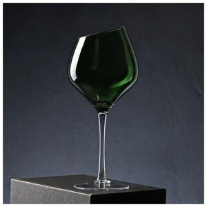 Magistro Бокал стеклянный для вина Magistro «Иллюзия», 540 мл, 1024 см, ножка прозрачная, цвет зелёный