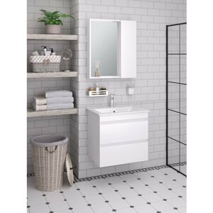 Мебель для ванной / Runo / Манхэттен 65 / белый / подвесной / тумба с раковиной Оскар 65 / шкаф для ванной / зеркало для ванной