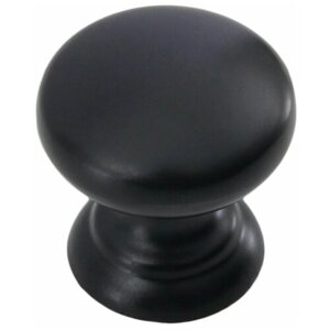 Мебельная ручка-кнопка URSULA, установочный размер - 1 мм, цвет - Чёрный матовый, алюминий-цинк, RC433BL