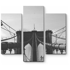 Модульная картина Линии черно-белого моста140x126