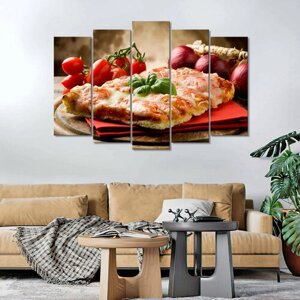 Модульная картина/Модульная картина на холсте/Модульная картина в подарок/ароматная пицца-fragrant pizza125х85