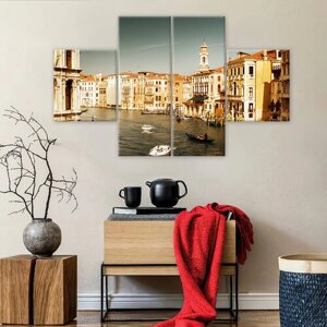 Модульная картина/Модульная картина на холсте/Модульная картина в подарок/Прекрасная Венеция 130х80