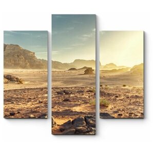 Модульная картина Освещенная солнцем пустыня 70x63