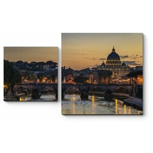 Модульная картина Ватикан на закате, Рим 140x84