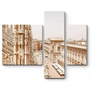 Модульная картина Винтажное фото Милана 160x132