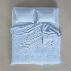 Муслиновое одеяло 240х260 см, цвет голубой