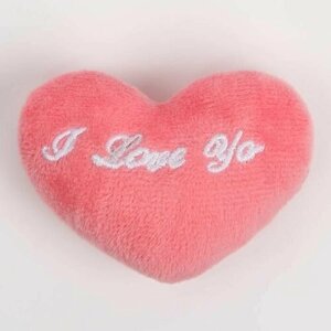 Мягкий магнит "Я люблю тебя" в виде сердца, 9 см, цвет розовый