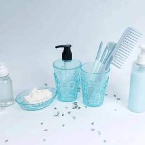 Набор аксессуаров для ванной комнаты "Царский" комплект принадлежностей из 3 предметов дозатор для мыла, стакан для зубных щеток, мыльница