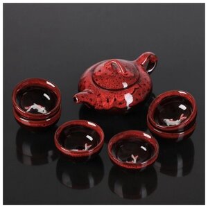 Набор для чайной церемонии керамический «Лунное озеро», 7 предметов: 6 пиал 50 мл, чайник 150 мл