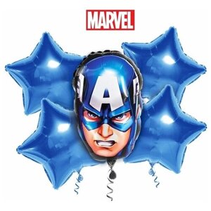 Набор фольгированных шаров MARVEL Мстители, Капитан Америка, 5 шт