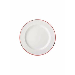 Набор из 2 мелких тарелок "Avebury Red" круглая, 26 см, белый, красный, керамика, Utopia, CT6110