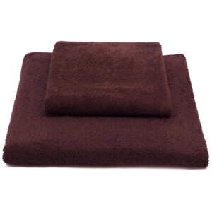 Набор махровых полотенец TJ из 2-х штук (50*90, 70*140 см. Пл. 400 гр. Цвет - Коричневый.