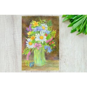 Набор открыток для посткроссинга с красивыми цветами 6 штук