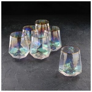 Набор стеклянных стаканов magistro «Дарио», 450 мл, 1011,5 см, 6 шт, цвет перламутровый